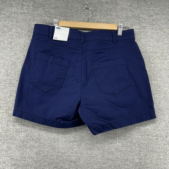Old Navy Shorts Women Size 10 Blue High waisted Exposed Button Fly Summer New - Picture 8 of 9